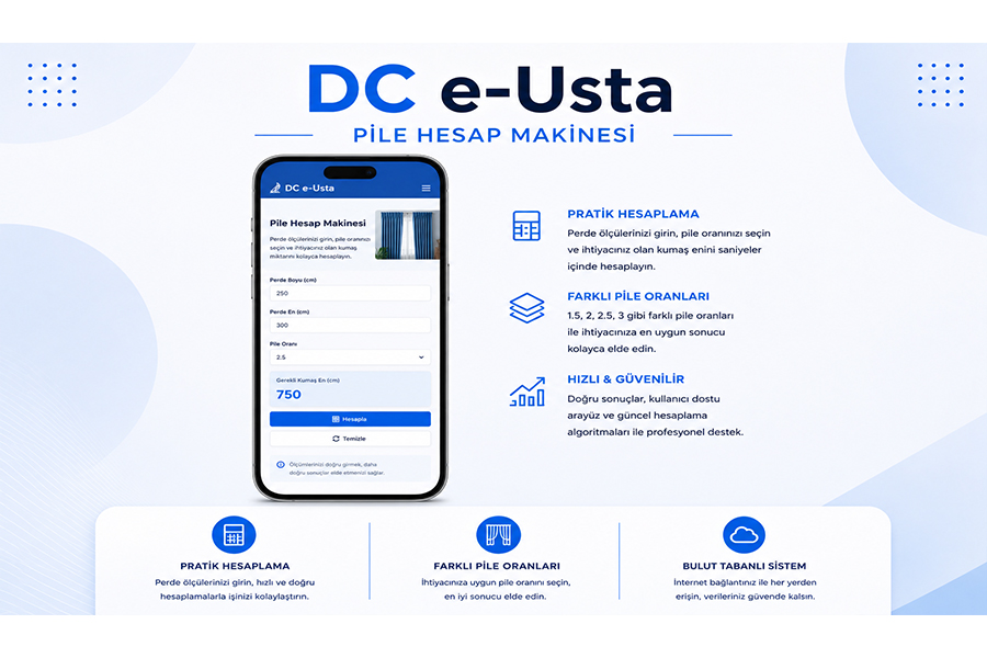 DC e-Usta Pile Hesap Makinesi